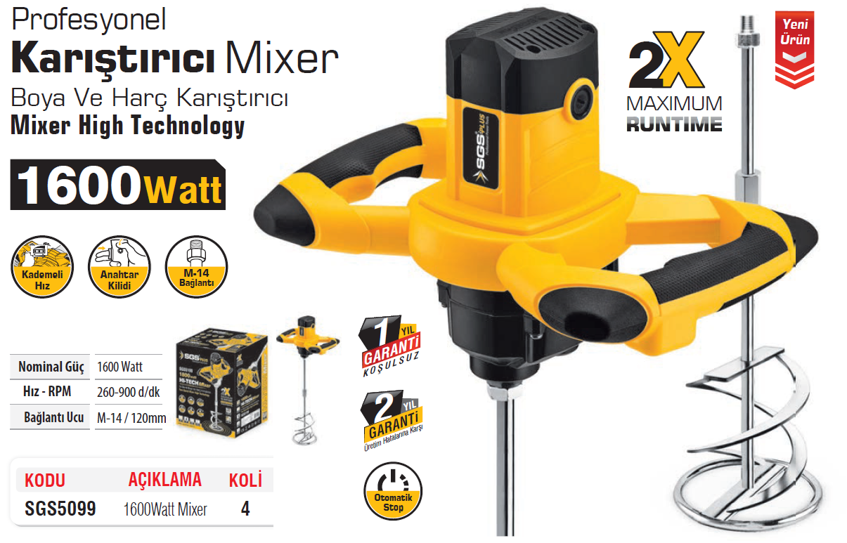 SGS5099 KARIŞTIRICI MİXER 1600 WATT